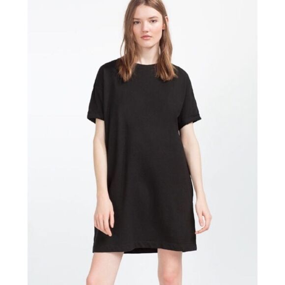 NWOT Cute ZARA Trafaluc Shirt Dress - Black Size 17-18 - Picture 2 of 4
